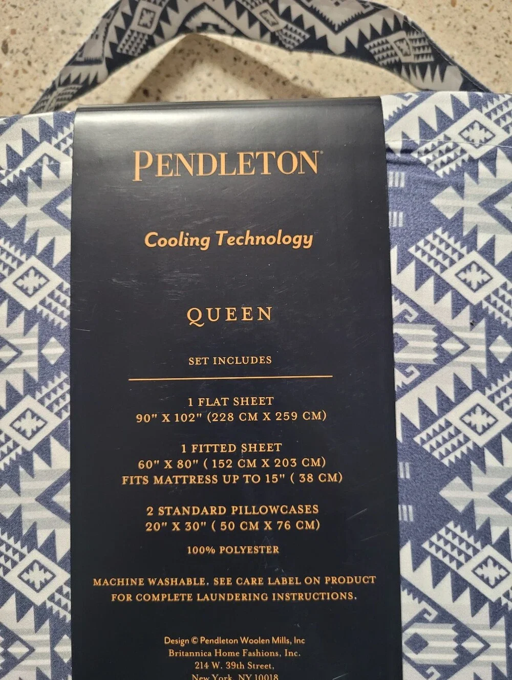 Pendleton Queen Cooling Technology Bedsheet Set Southwestern Aztec Bedroom Blue
